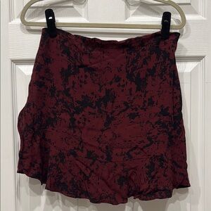 Stylish Black and Maroon Women's Skirt